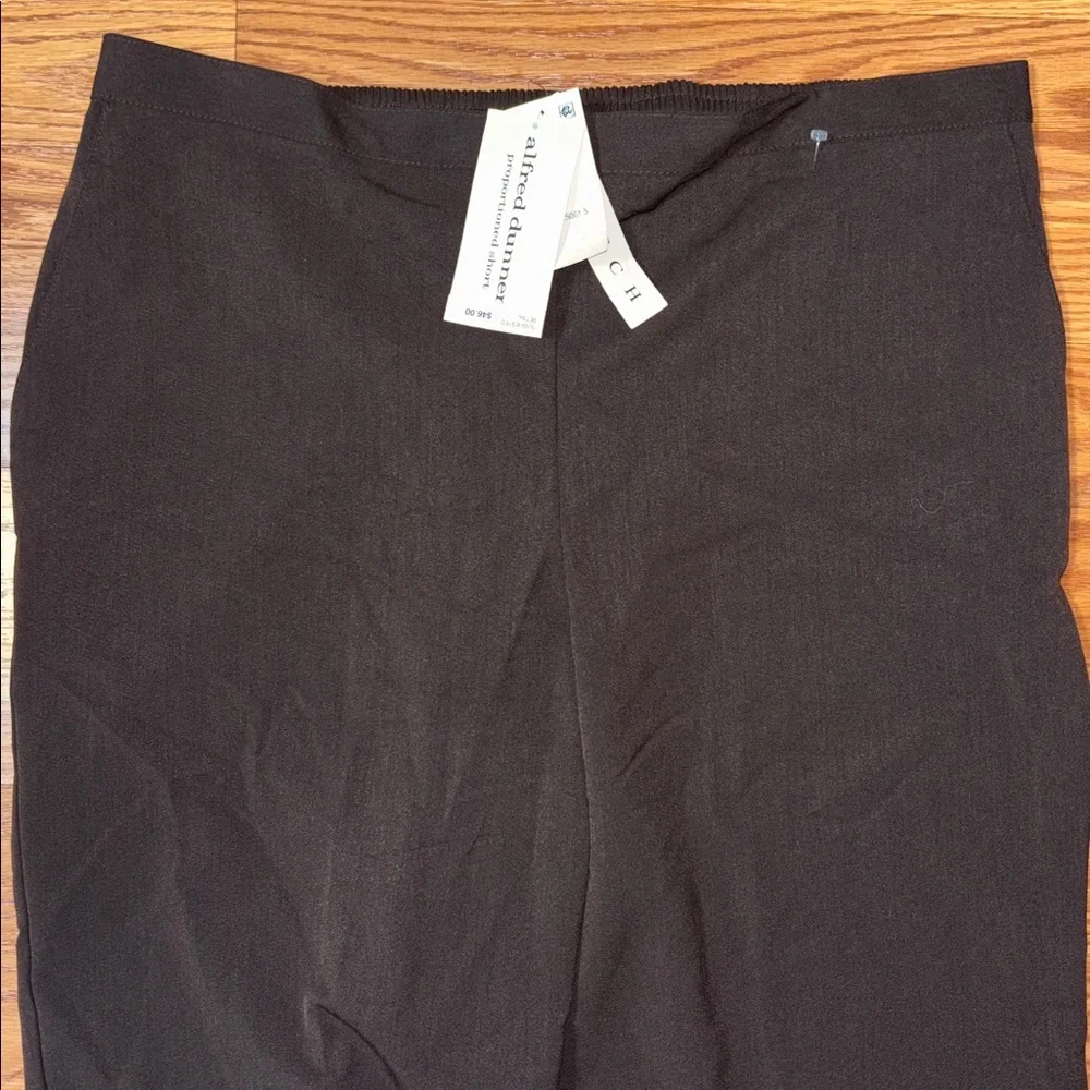 Alfred Dunner Brown Straight Leg Pants with Pockets